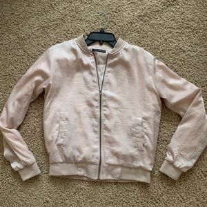 Brandy Melville Pink Satin Bomber